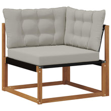 Buiten Hoek Sofa Massief Acaciahout Naturel Natuurlijk en lichtgrijs