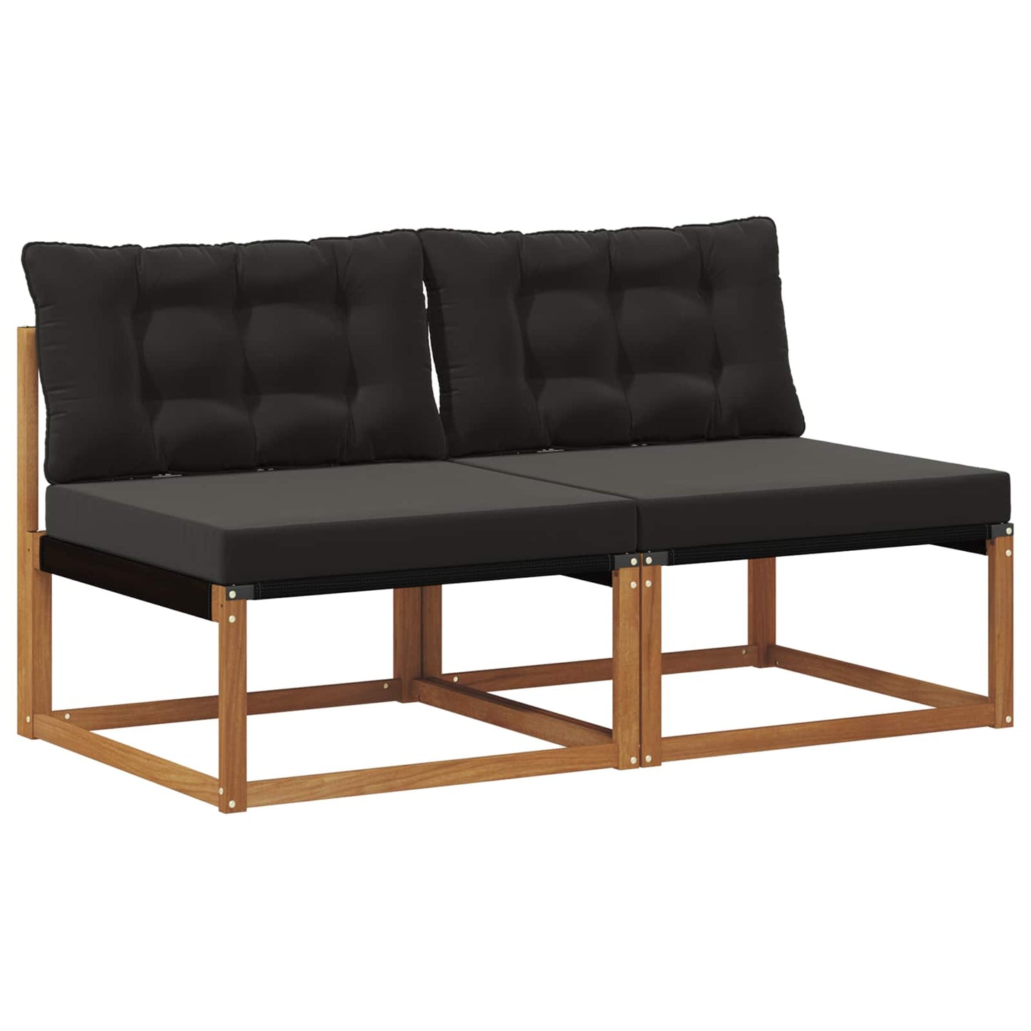 2 Stuk Buiten Midden Sofa Massief Acaciahout Naturel