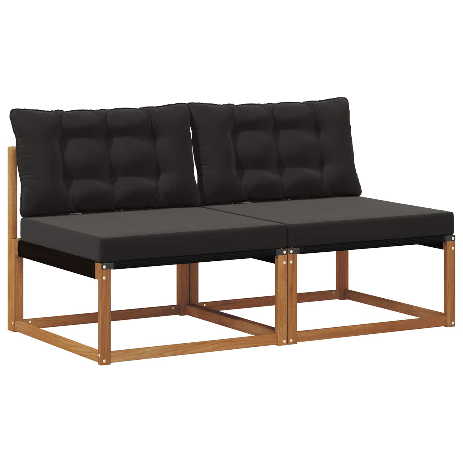 2 Stuk Buiten Midden Sofa Massief Acaciahout Naturel