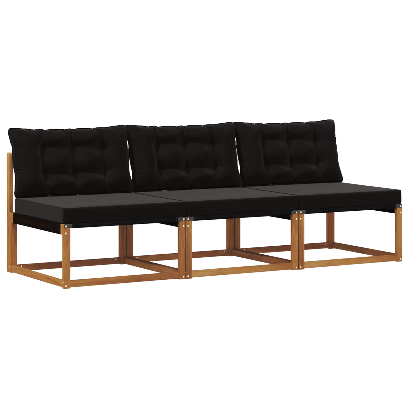 3 Stuk Buiten Midden Sofa Massief Acaciahout Naturel