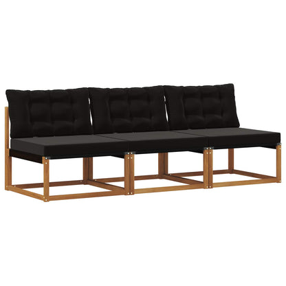 3 Stuk Buiten Midden Sofa Massief Acaciahout Naturel
