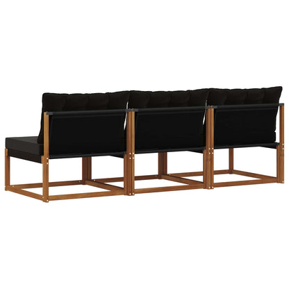 3 Stuk Buiten Midden Sofa Massief Acaciahout Naturel