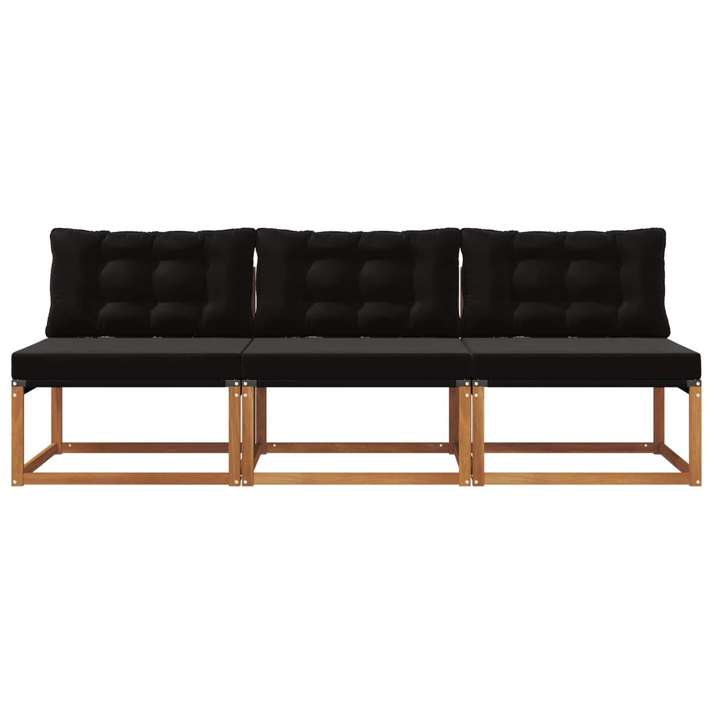 3 Stuk Buiten Midden Sofa Massief Acaciahout Naturel