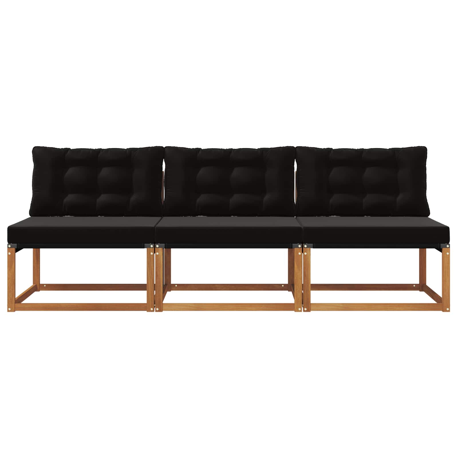 3 Stuk Buiten Midden Sofa Massief Acaciahout Naturel