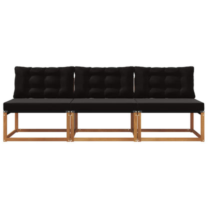 3 Stuk Buiten Midden Sofa Massief Acaciahout Naturel