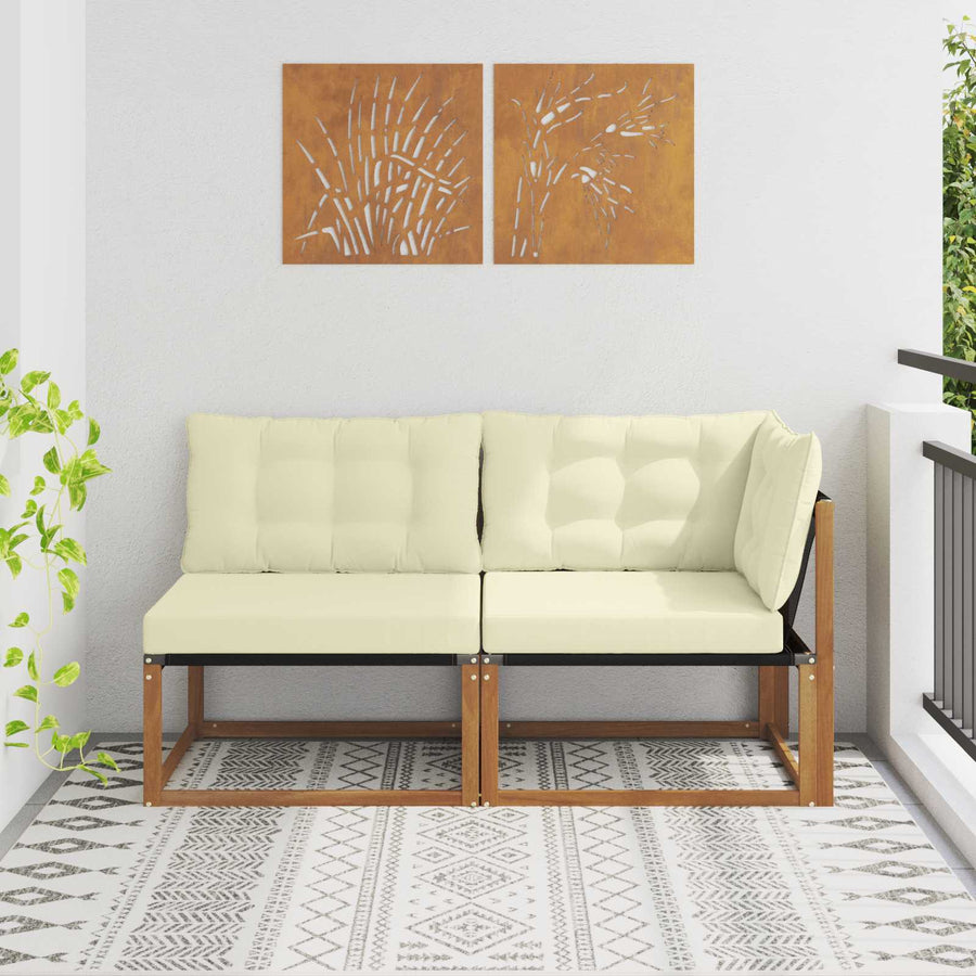 Midden en Hoek Sofa 2 Stuk Naturel Massief Acaciahout