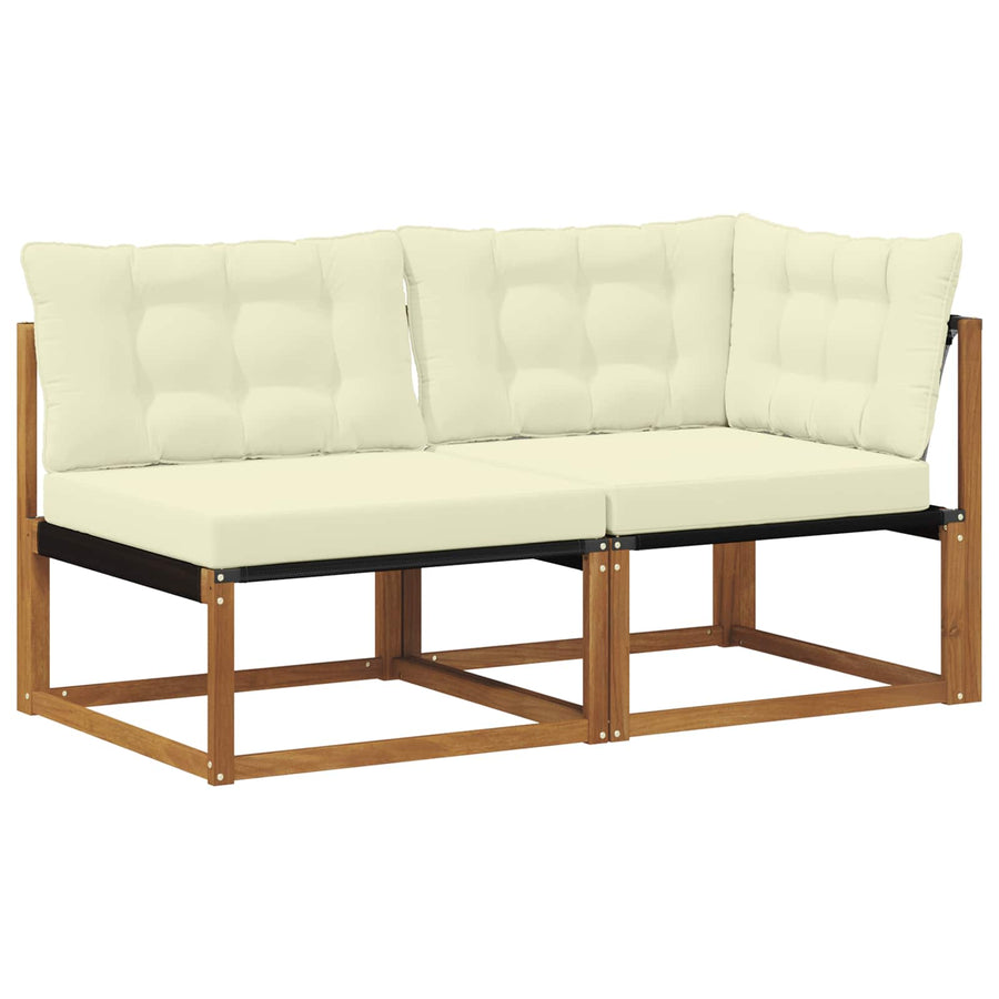 Midden en Hoek Sofa 2 Stuk Naturel Massief Acaciahout