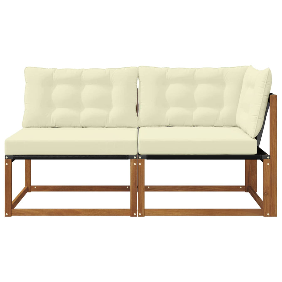 Midden en Hoek Sofa 2 Stuk Naturel Massief Acaciahout