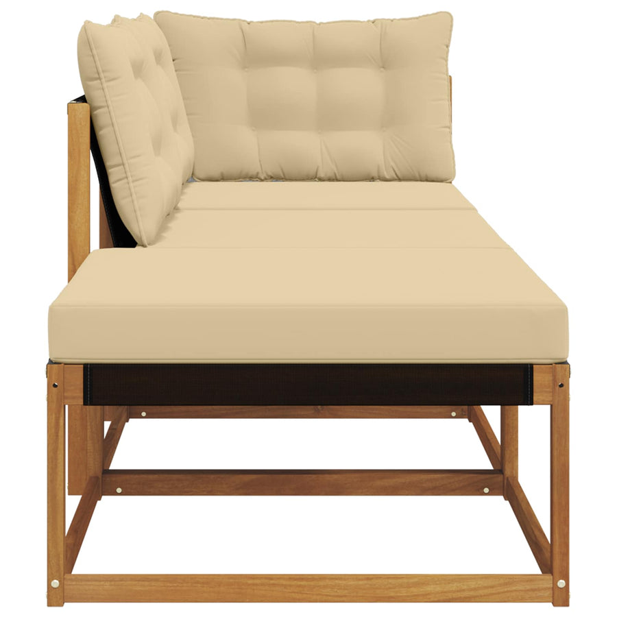 Tuin Sectiesofa Eenheden 3 Stuk Naturel Massief Acaciahout Natuurlijk en beige