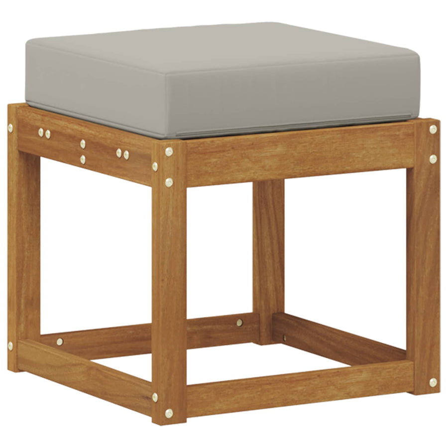 Stoelbank met kussen Natuurlijk en Lichtgrijs 43 x 43 x 37 cm