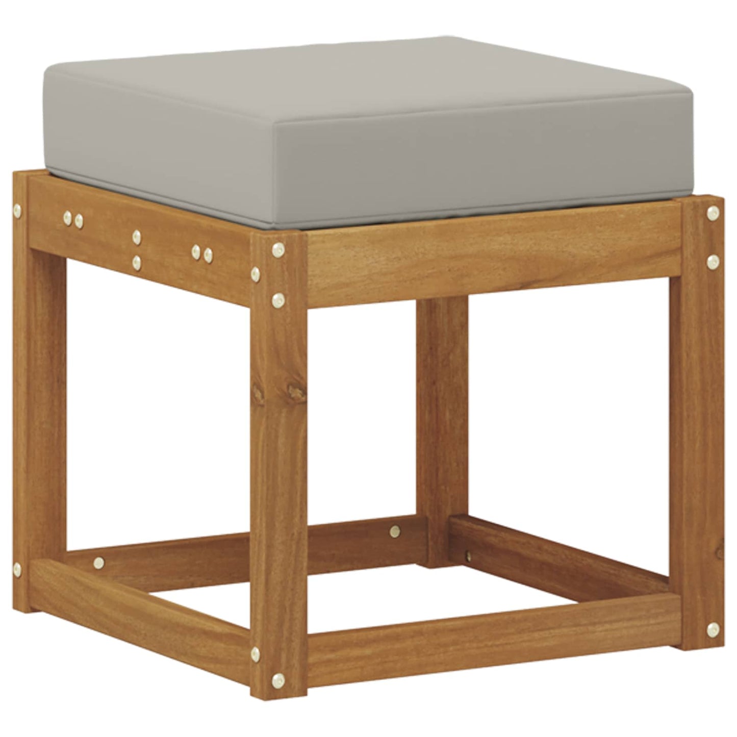 Stoelbank met kussen Natuurlijk en Lichtgrijs 43 x 43 x 37 cm