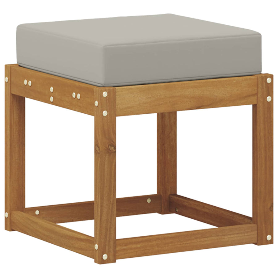 Stoelbank met kussen Natuurlijk en Lichtgrijs 43 x 43 x 37 cm