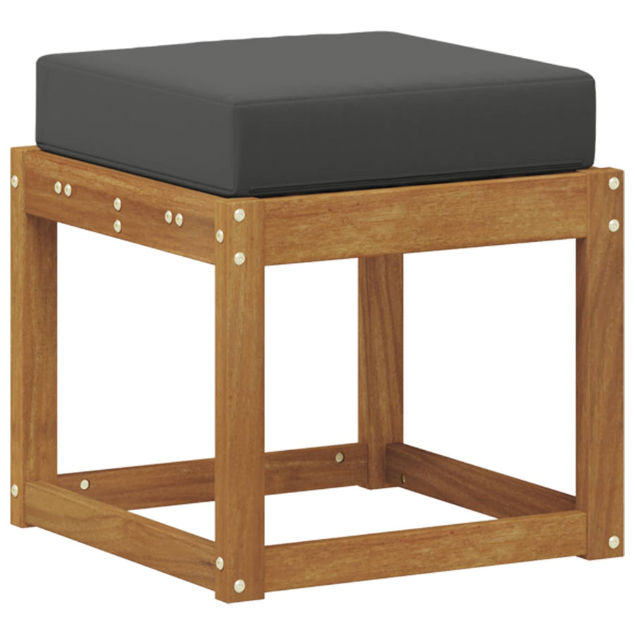 Stoelbank met kussen Natuurlijk en Antraciet 43 x 43 x 37 cm
