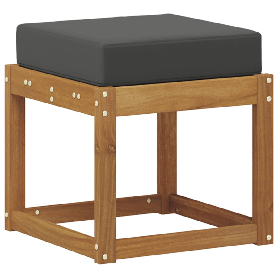 Stoelbank met kussen Natuurlijk en Antraciet 43 x 43 x 37 cm