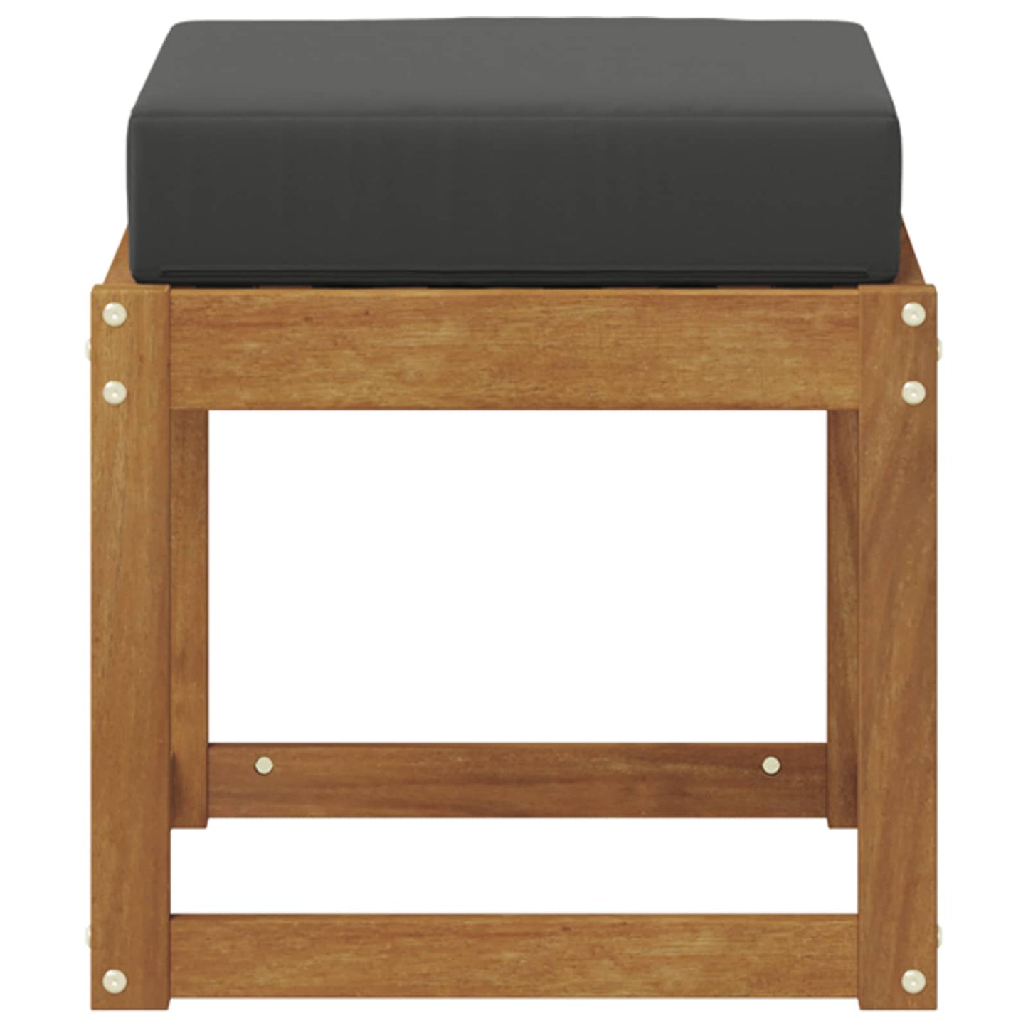 Stoelbank met kussen Natuurlijk en Antraciet 43 x 43 x 37 cm