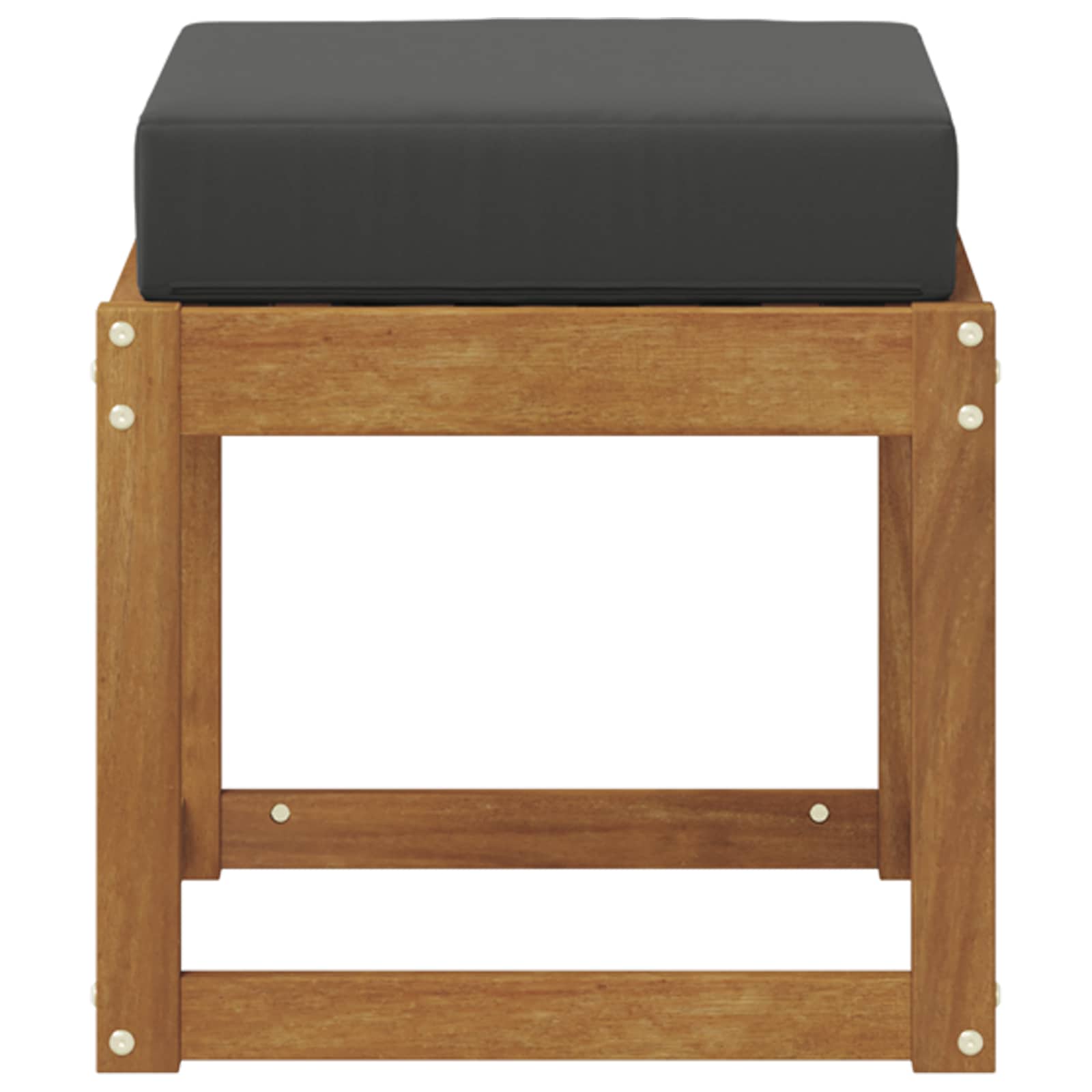 Stoelbank met kussen Natuurlijk en Antraciet 43 x 43 x 37 cm