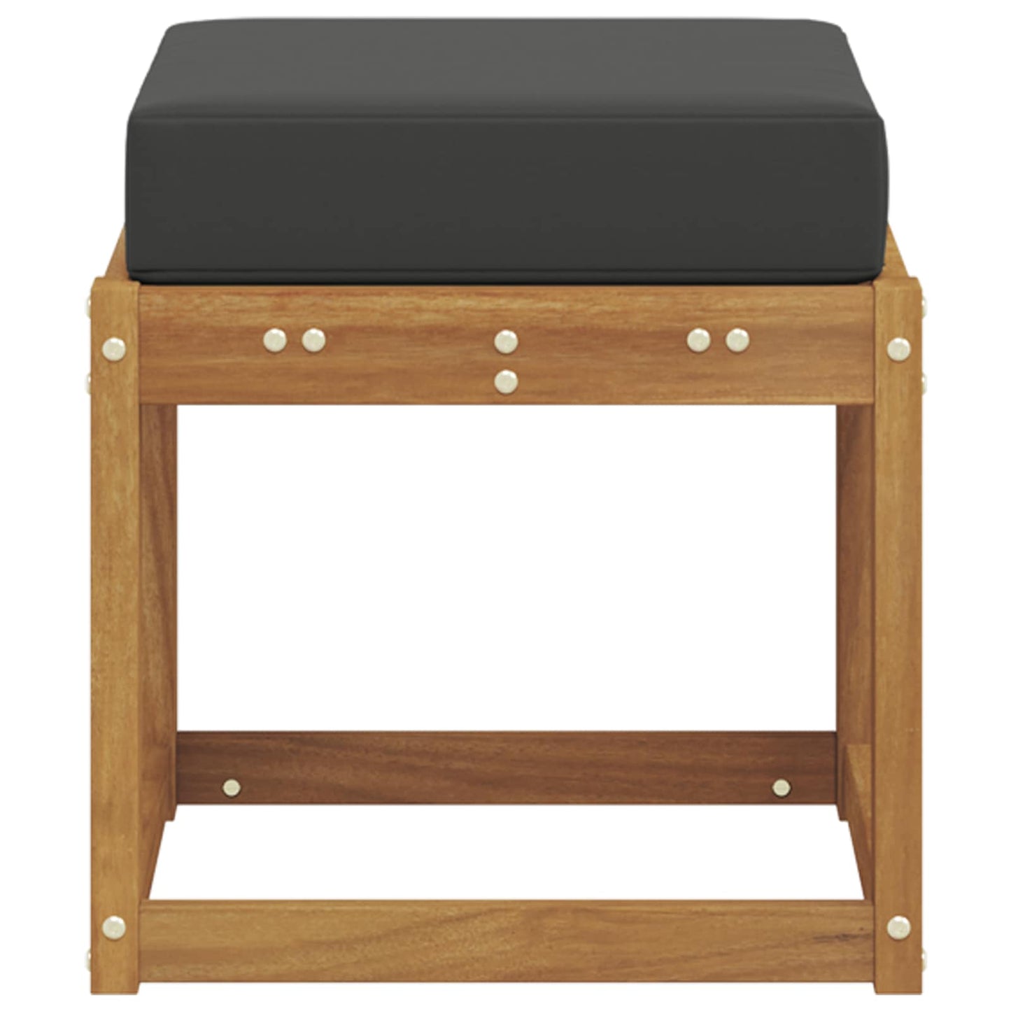 Stoelbank met kussen Natuurlijk en Antraciet 43 x 43 x 37 cm
