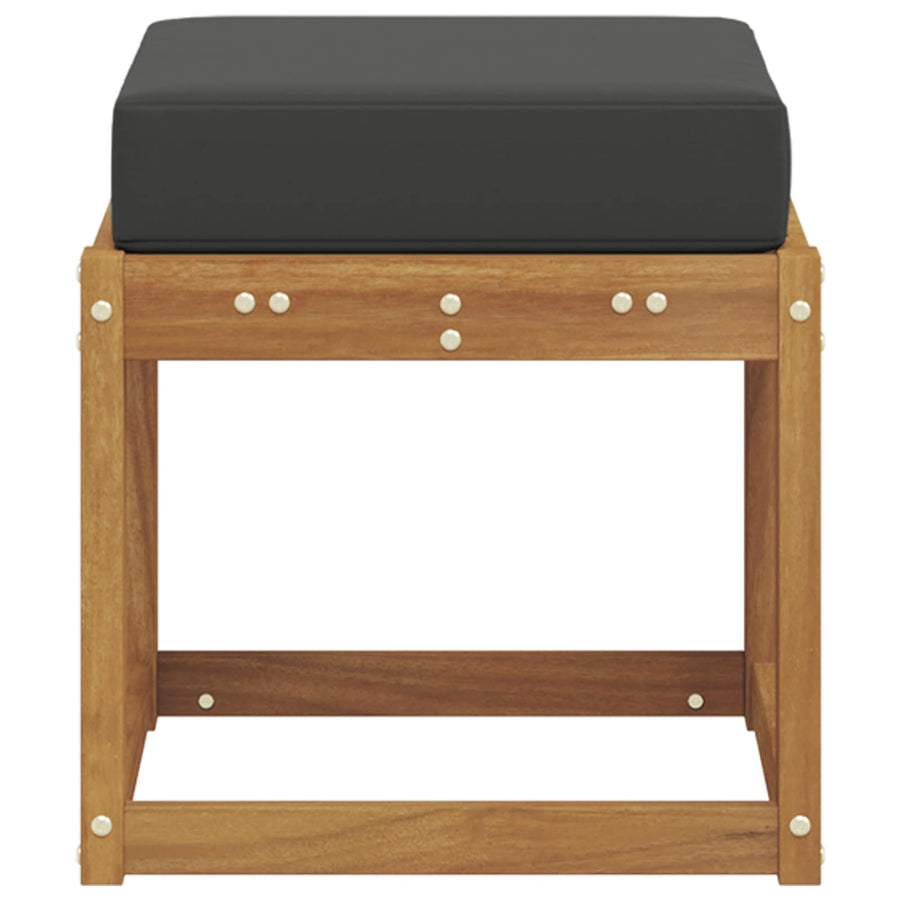 Stoelbank met kussen Natuurlijk en Antraciet 43 x 43 x 37 cm