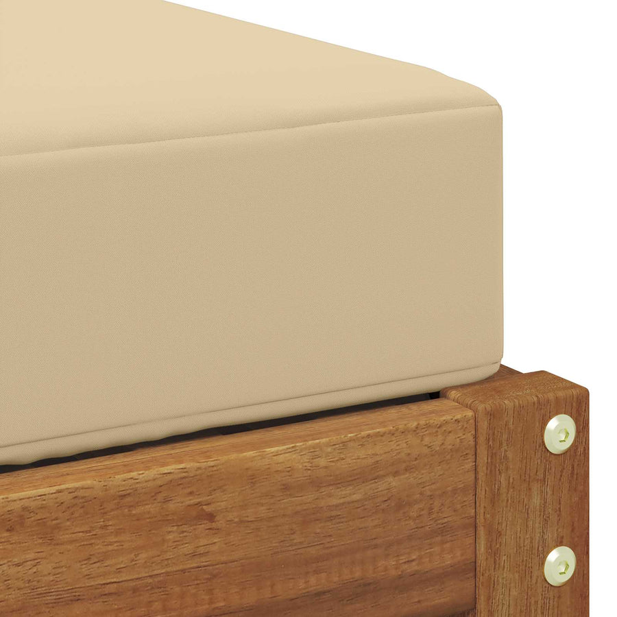 Buitenstoolbank Massief Acaciahout Naturel Natuurlijk en beige