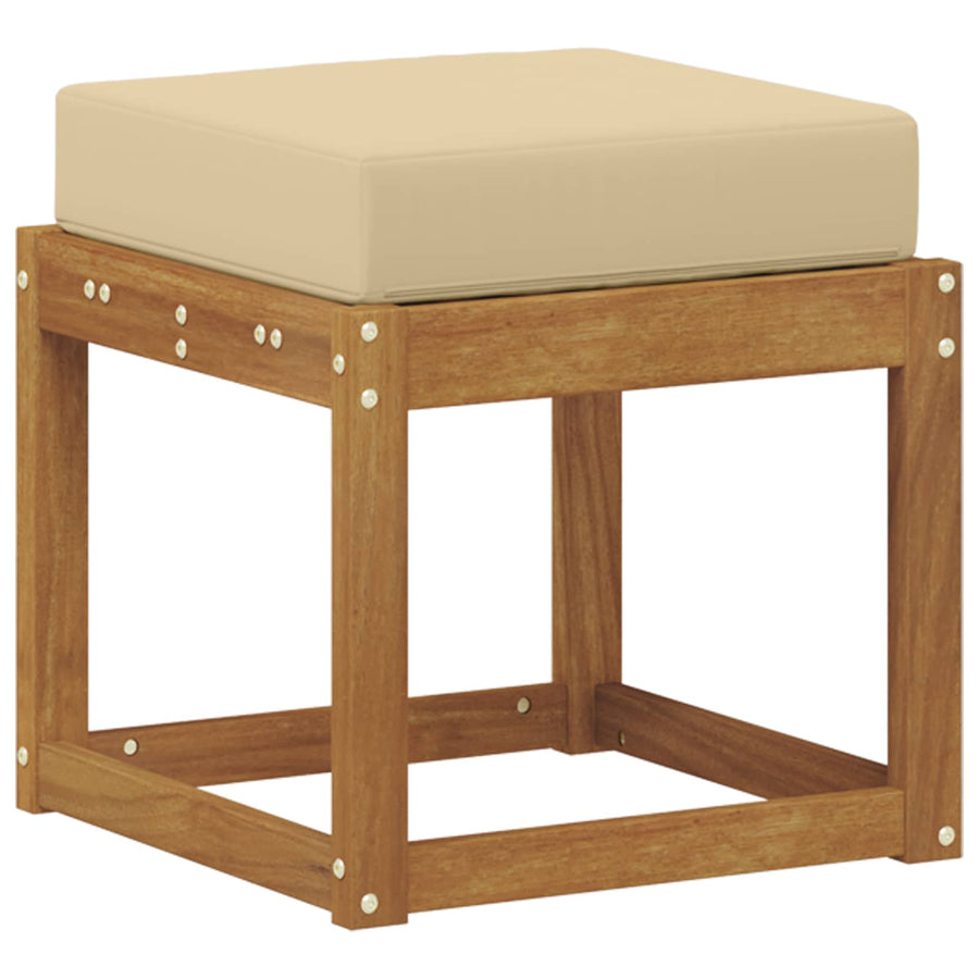 Buitenstoolbank Massief Acaciahout Naturel Natuurlijk en beige