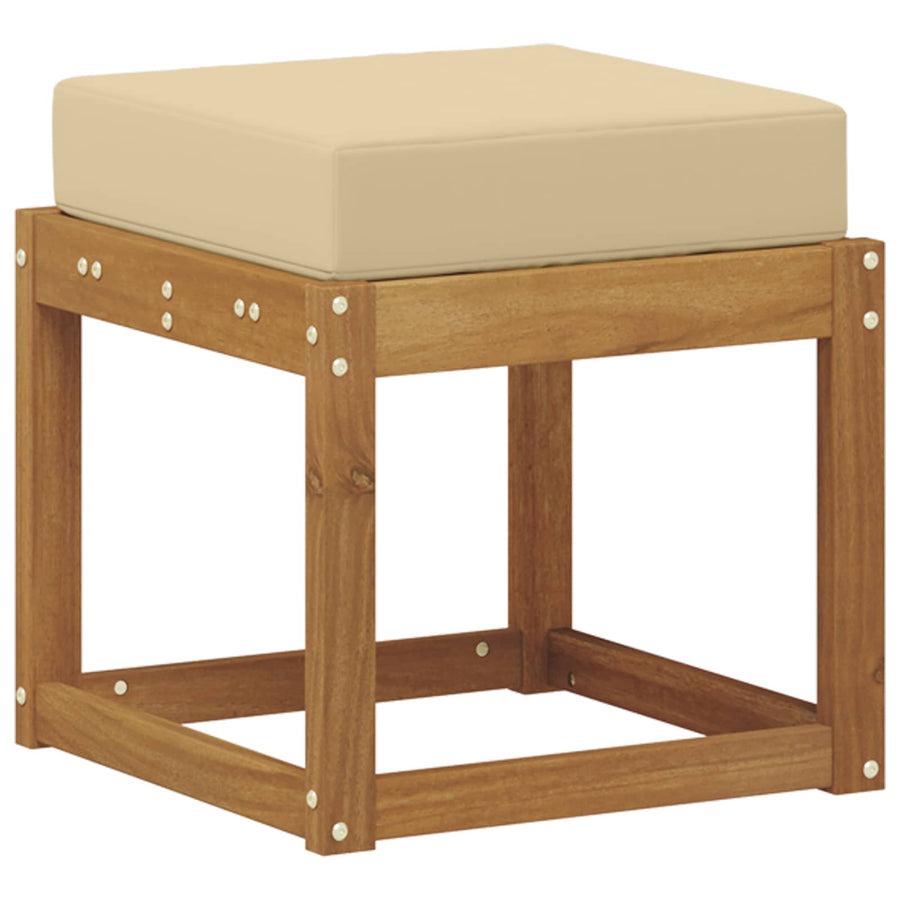Buitenstoolbank Massief Acaciahout Naturel Natuurlijk en beige