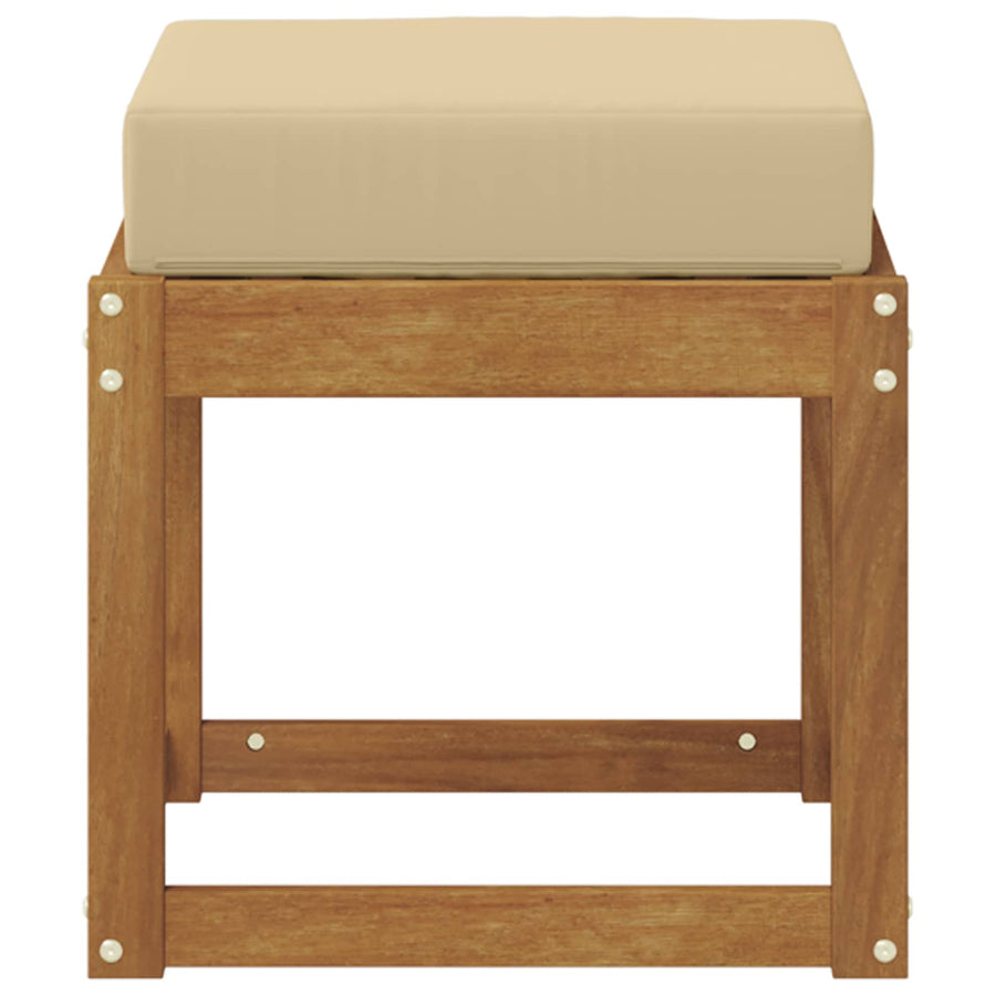 Buitenstoolbank Massief Acaciahout Naturel Natuurlijk en beige