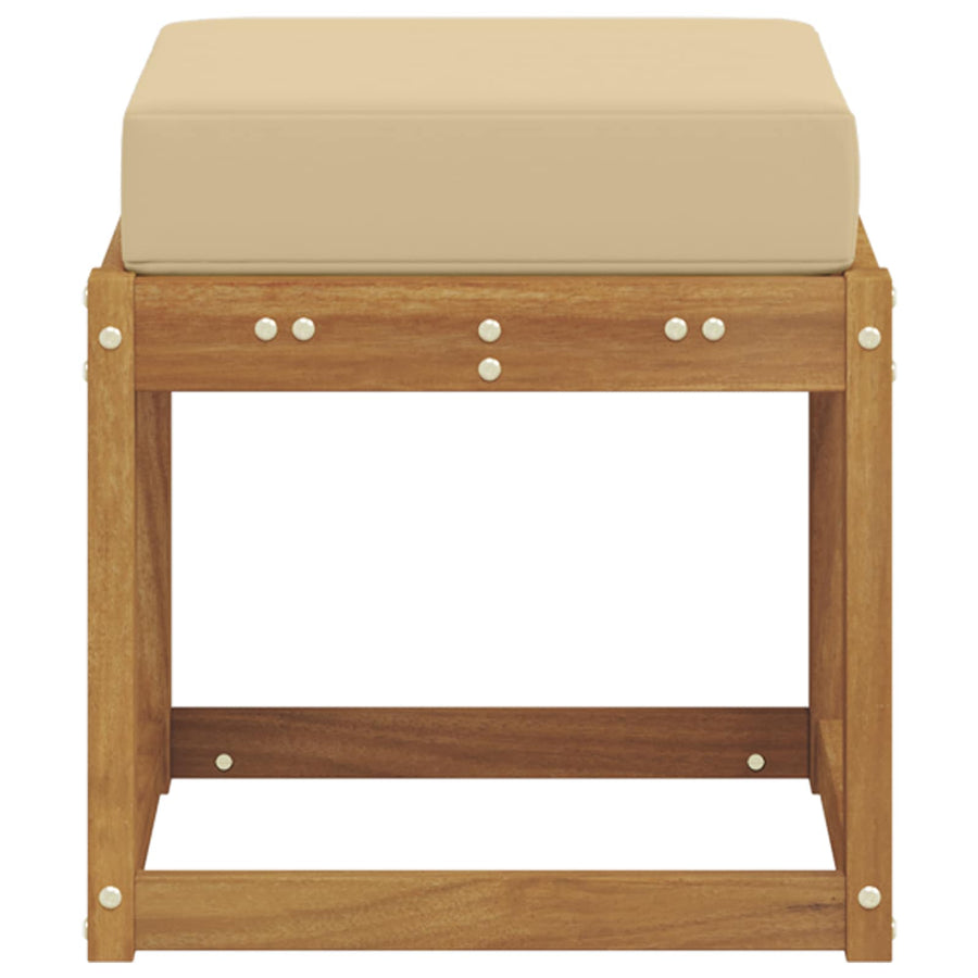 Buitenstoolbank Massief Acaciahout Naturel Natuurlijk en beige