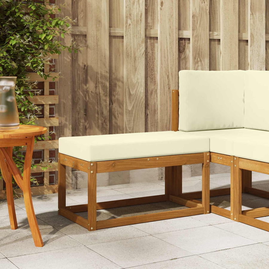 Hocker Natuurlijk en Crème 79 x 43 x 37 cm Massief Acaciahout