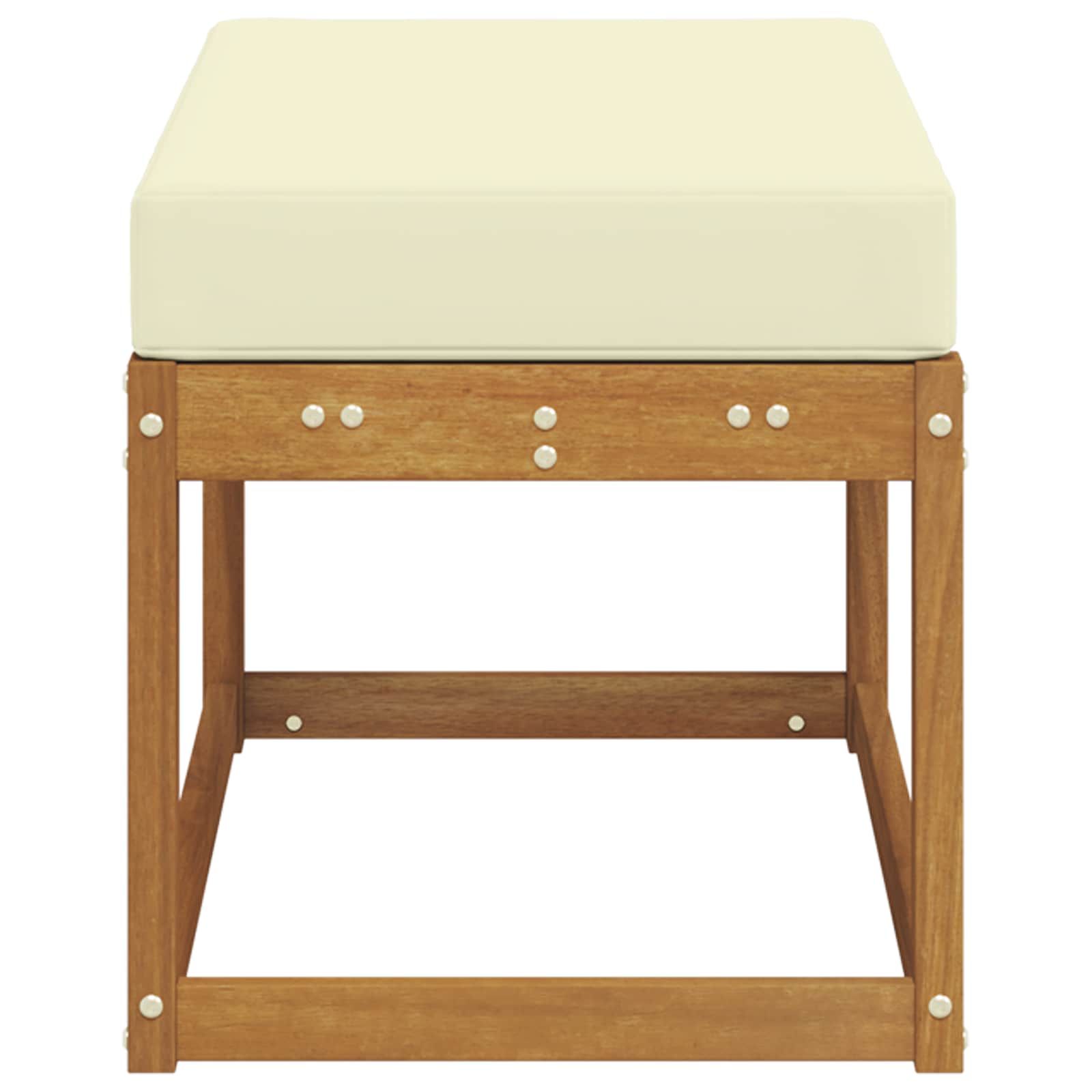 Hocker Natuurlijk en Crème 79 x 43 x 37 cm Massief Acaciahout