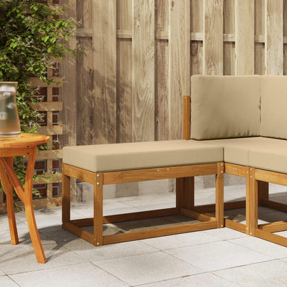 Buitenstoolbank Massief Acaciahout Naturel Natuurlijk en beige