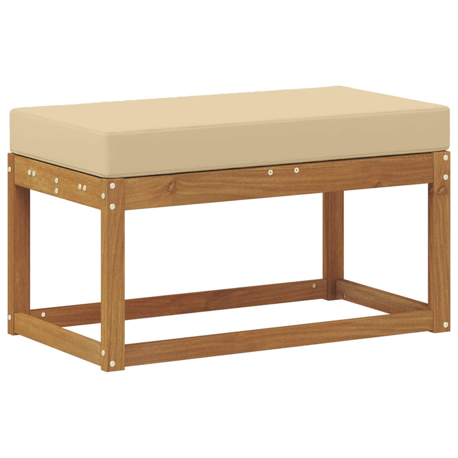 Buitenstoolbank Massief Acaciahout Naturel Natuurlijk en beige