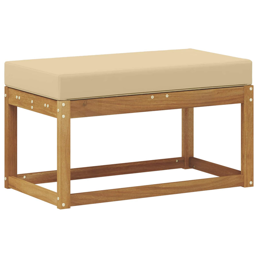 Buitenstoolbank Massief Acaciahout Naturel Natuurlijk en beige