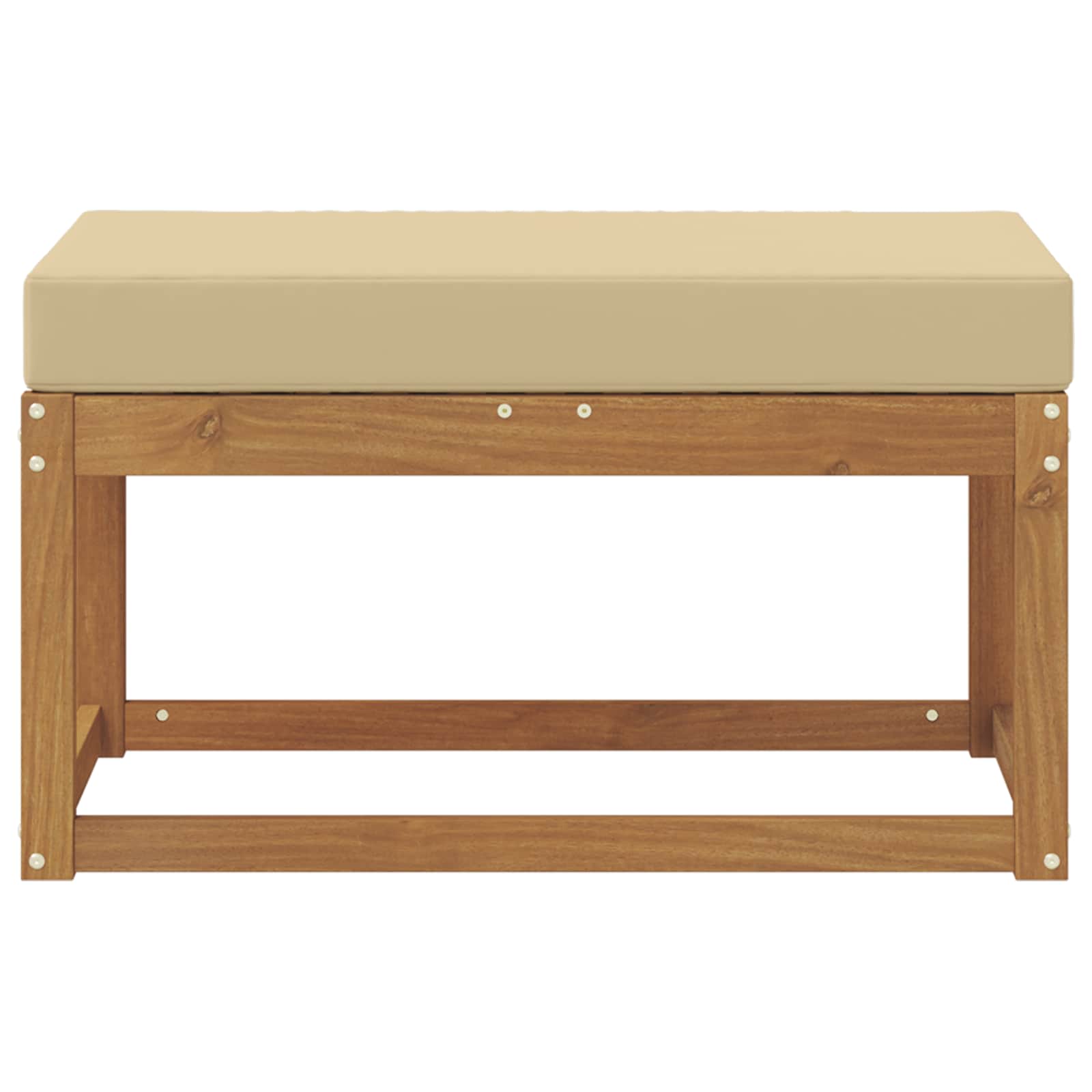 Buitenstoolbank Massief Acaciahout Naturel Natuurlijk en beige