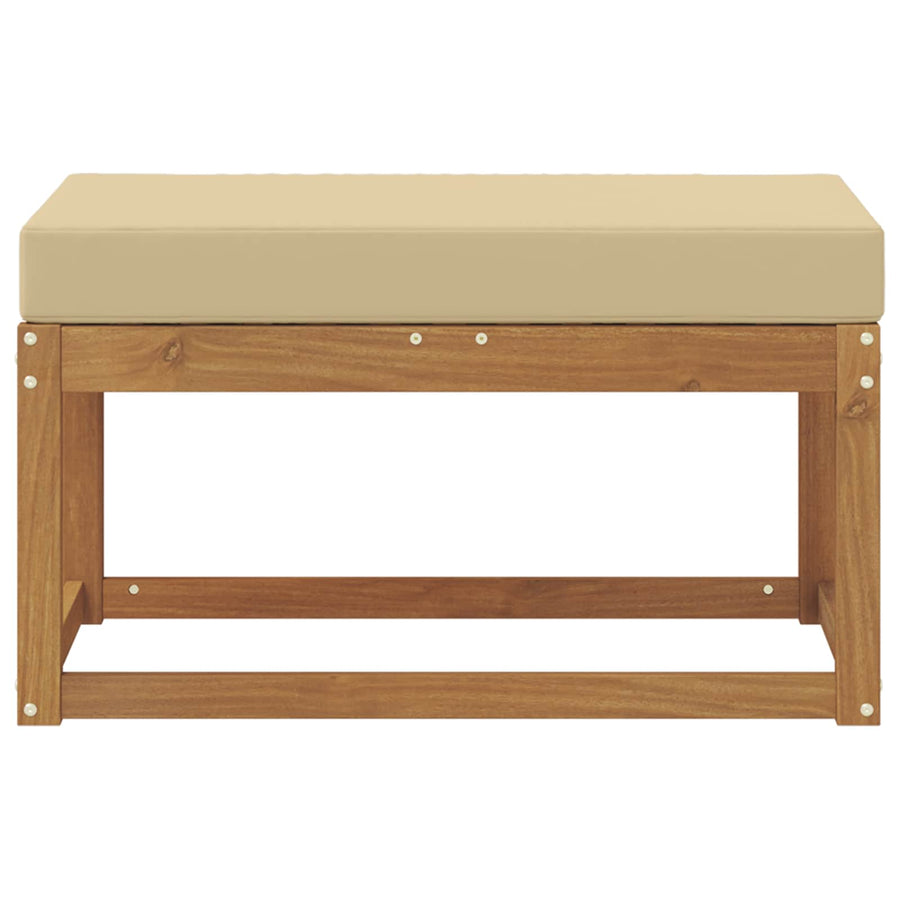 Buitenstoolbank Massief Acaciahout Naturel Natuurlijk en beige