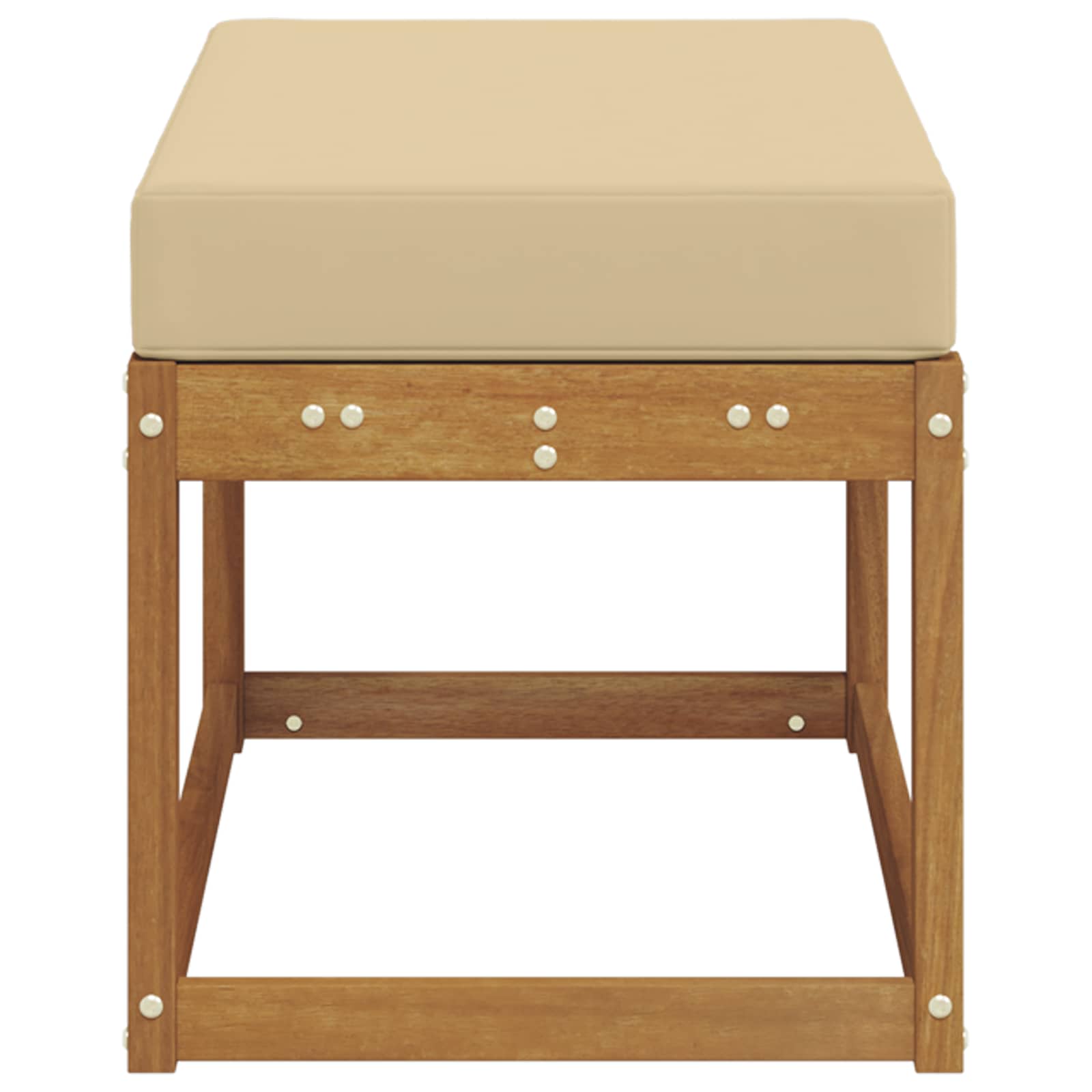 Buitenstoolbank Massief Acaciahout Naturel Natuurlijk en beige