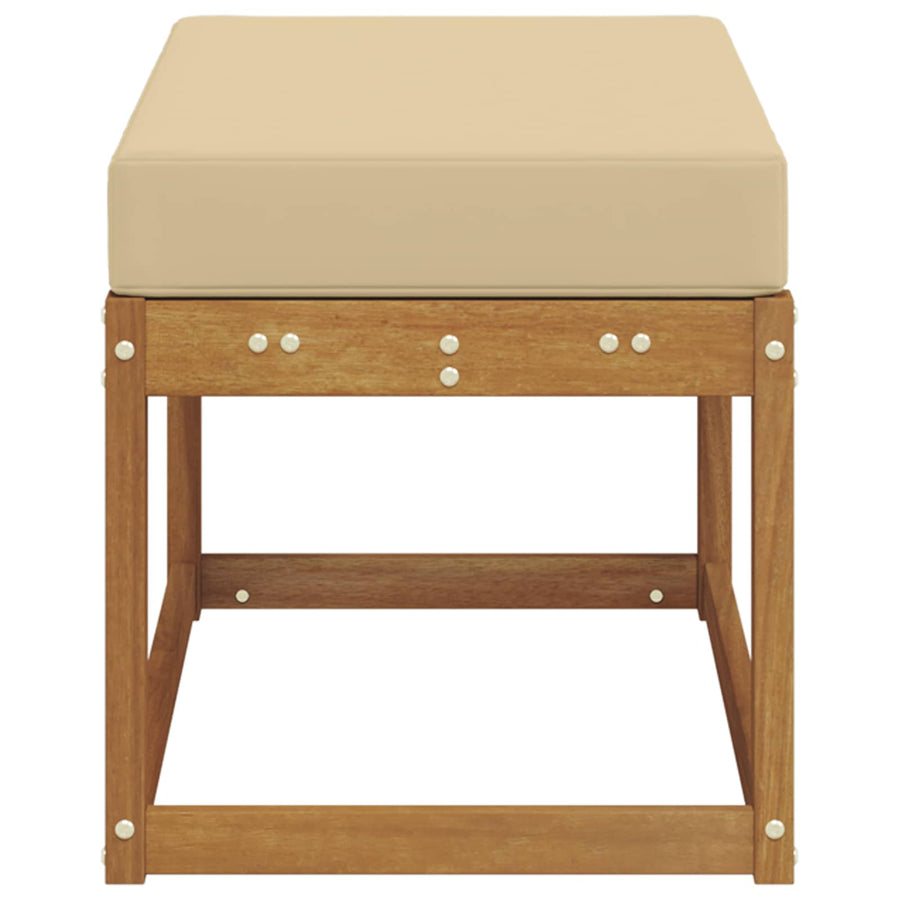 Buitenstoolbank Massief Acaciahout Naturel Natuurlijk en beige