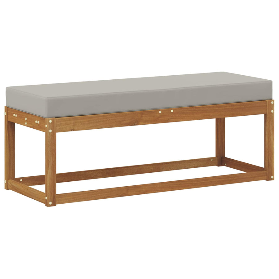 Stoelbank met kussen Natuurlijk en Lichtgrijs 115 x 43 x 37 cm