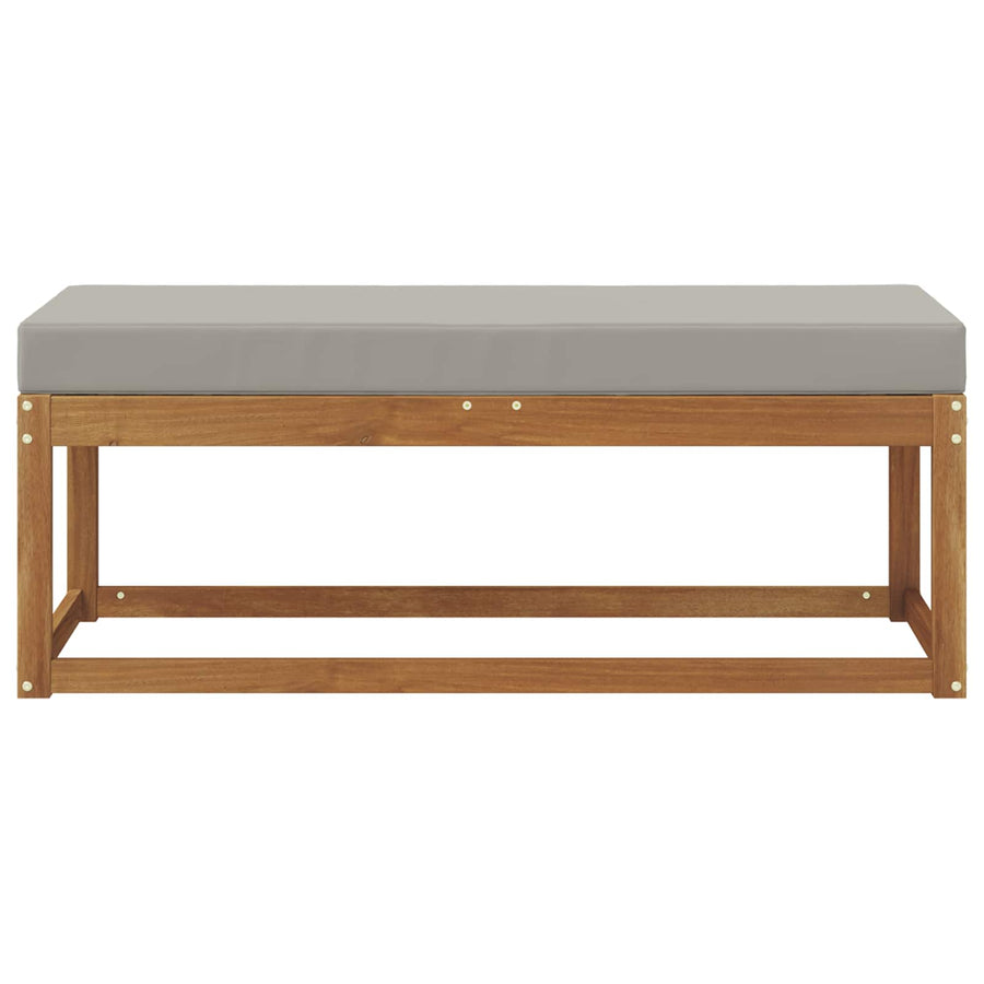 Stoelbank met kussen Natuurlijk en Lichtgrijs 115 x 43 x 37 cm