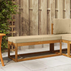 Buitenstoelbank massief acaciahout naturel 115x43x37 cm