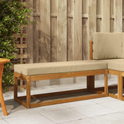 Buitenstoelbank massief acaciahout naturel 115x43x37 cm