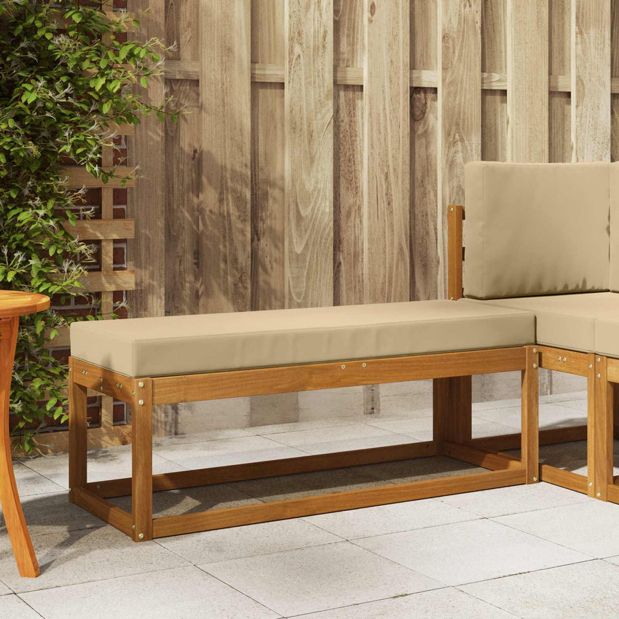 Buitenstoelbank Massief Acaciahout Naturel Natuurlijk en beige