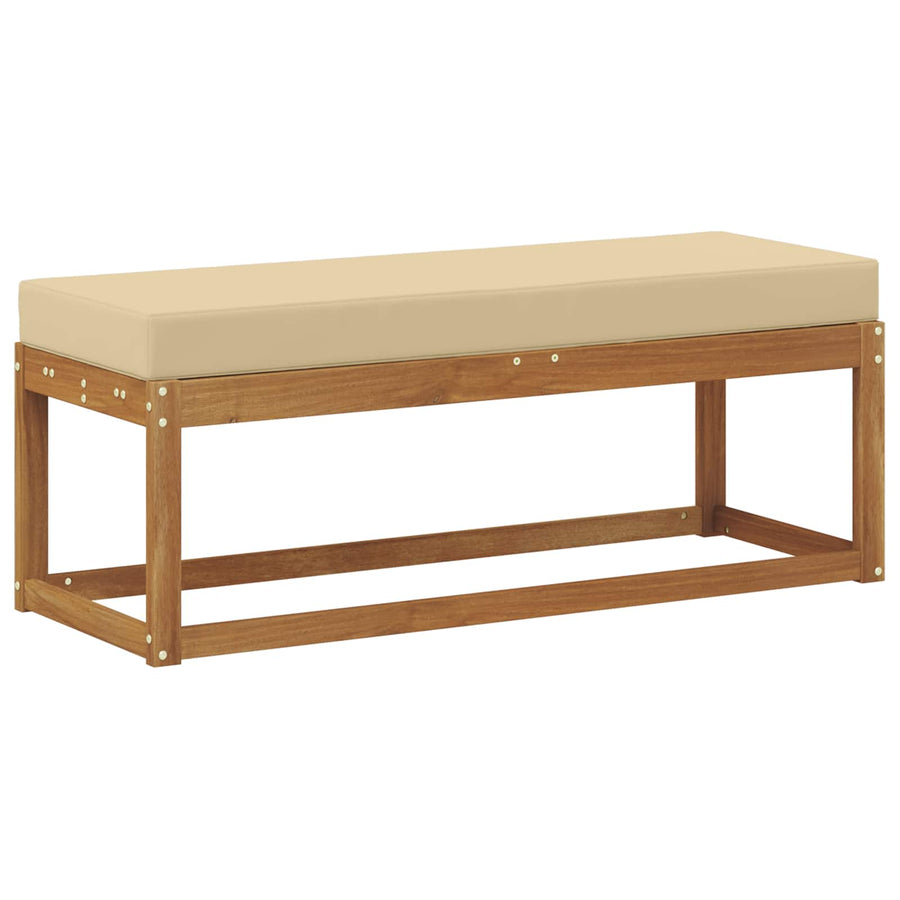 Buitenstoelbank Massief Acaciahout Naturel Natuurlijk en beige