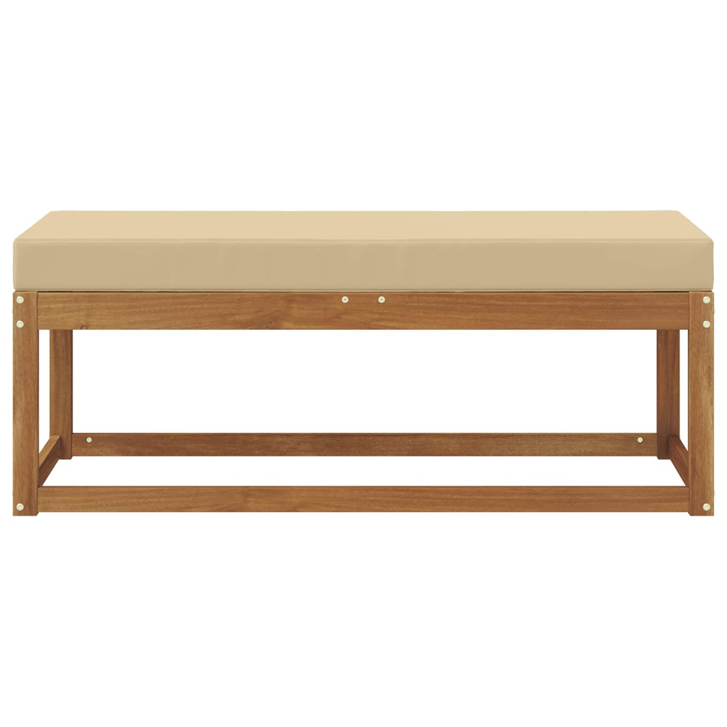 Buitenstoelbank Massief Acaciahout Naturel Natuurlijk en beige
