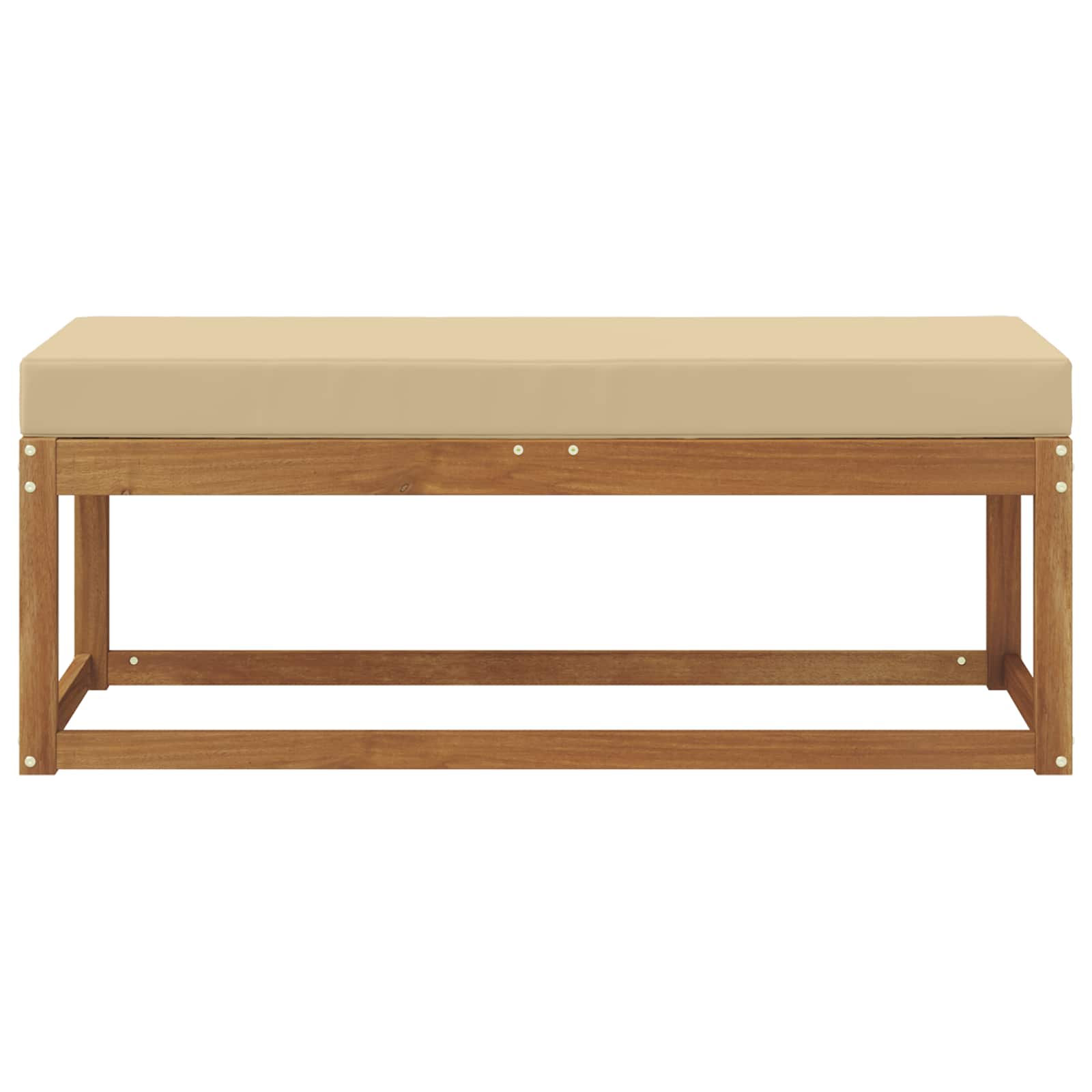 Buitenstoelbank Massief Acaciahout Naturel Natuurlijk en beige