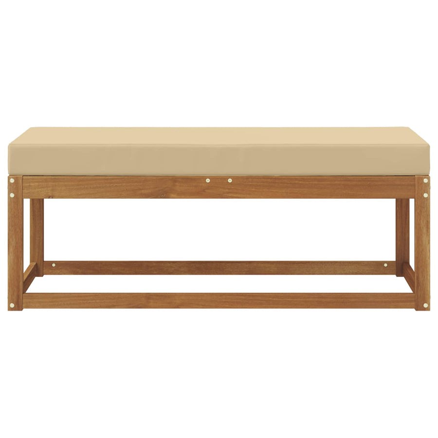 Buitenstoelbank Massief Acaciahout Naturel Natuurlijk en beige
