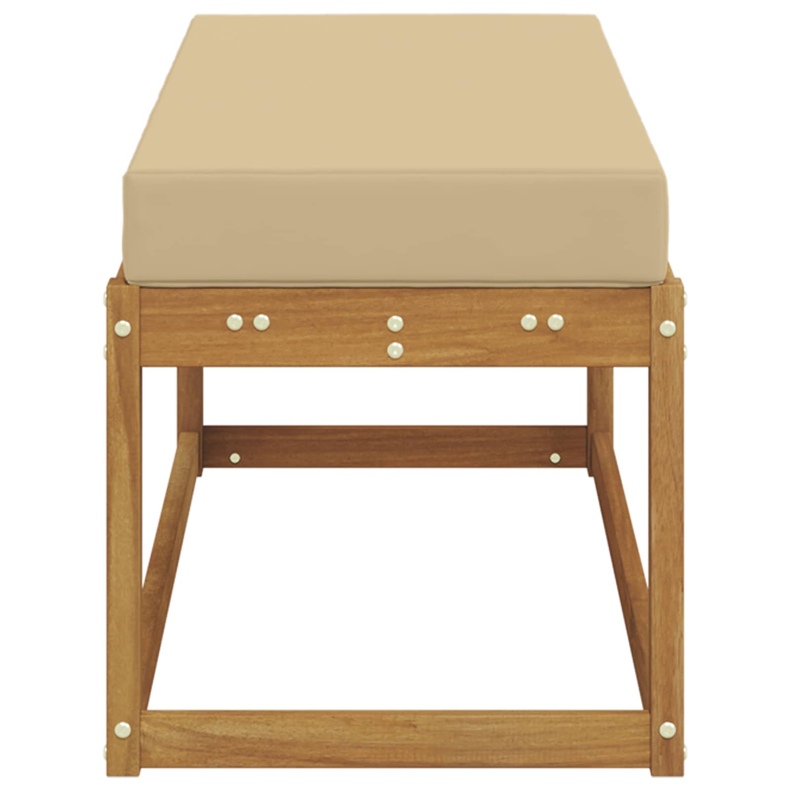 Buitenstoelbank Massief Acaciahout Naturel Natuurlijk en beige