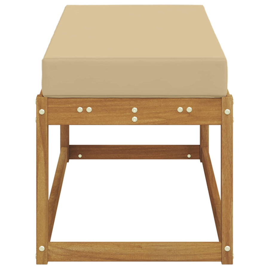Buitenstoelbank Massief Acaciahout Naturel Natuurlijk en beige