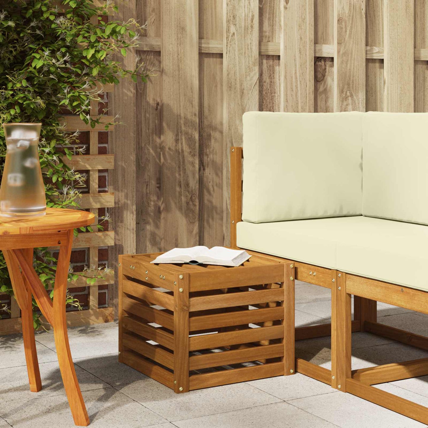 Buitenstoolbank Naturel 43 x 43 x 37 cm Massief Acaciahout
