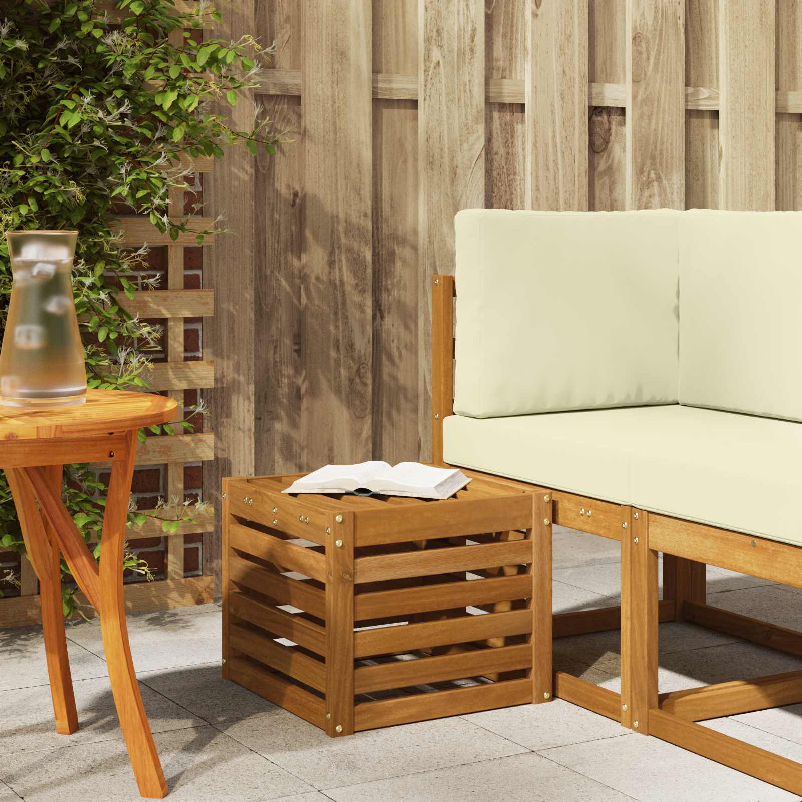 Buitenstoolbank Naturel 43 x 43 x 37 cm Massief Acaciahout