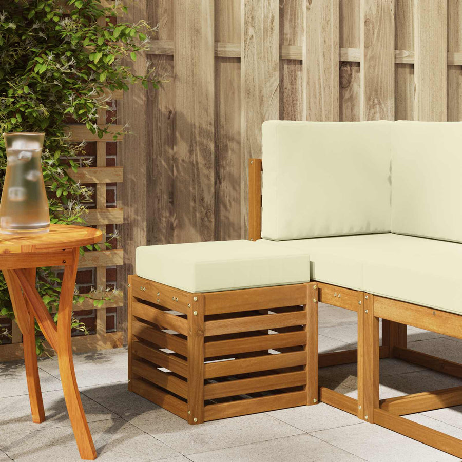 Buiten Stool Bank Massief Acaciahout Naturel Natuurlijk en crème